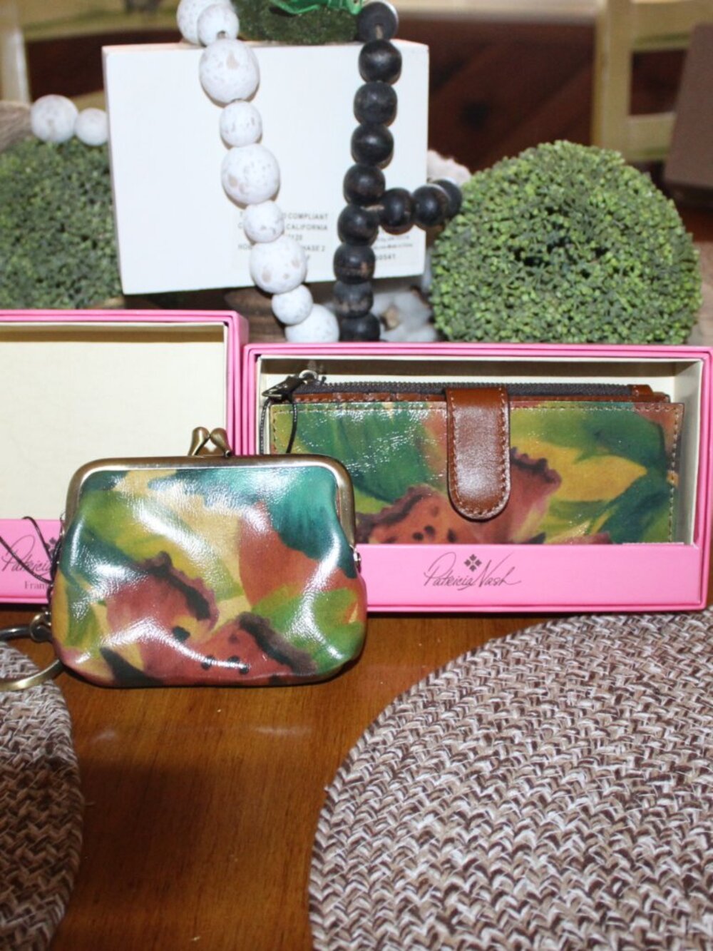 NWT Patricia Nash Watercolor Bifold wallet and Coin Purse STUNNIG SET!!